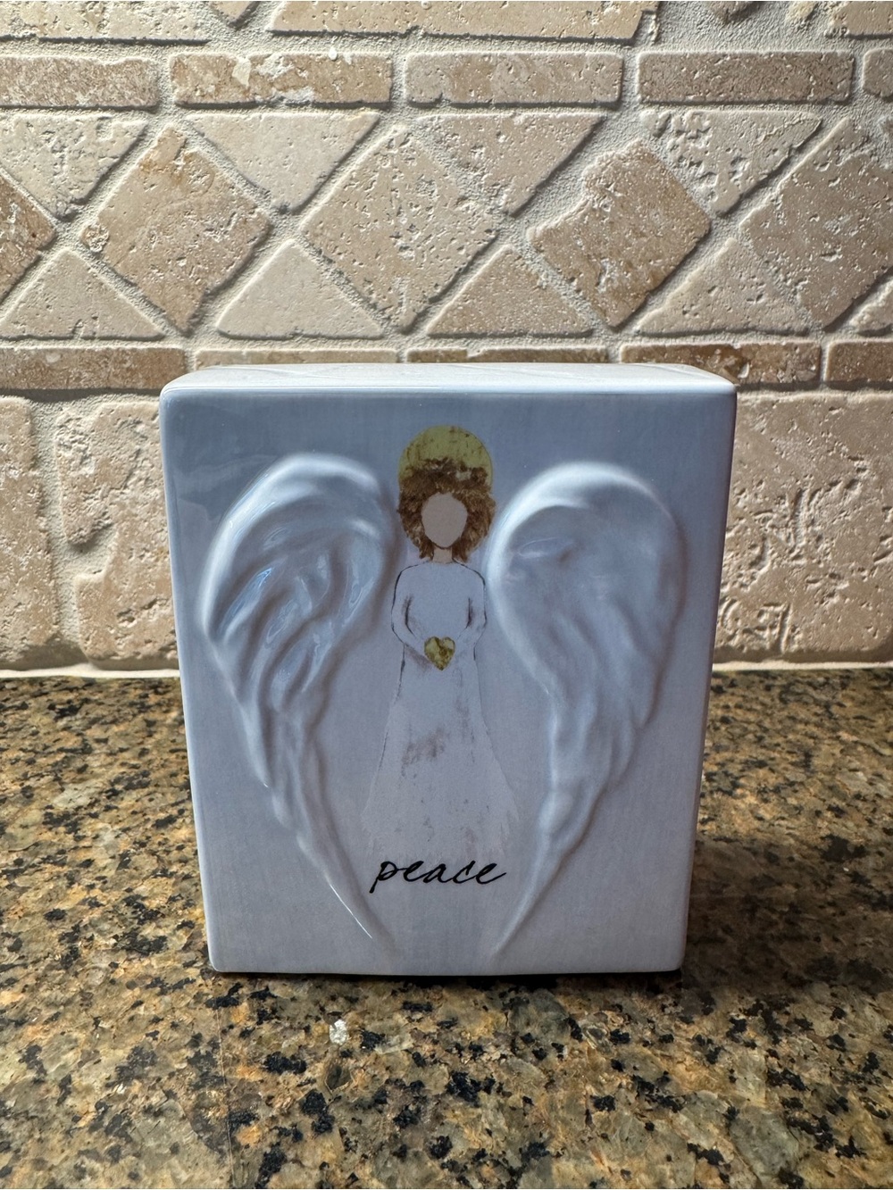 Angel ceramic accent piece by Valerie Parr Hill with gift box